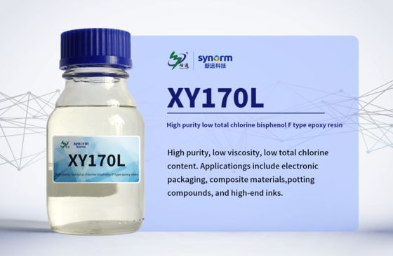 XY170L Высокочистая эпоксидная смола с низким содержанием хлора CAS 28064-14-4 Молекулярная формула (C6H6O.C3H5ClO.CH2O)x, Полибисфенол F-ко-эпихлоргидрин с концевыми глицидильными группами